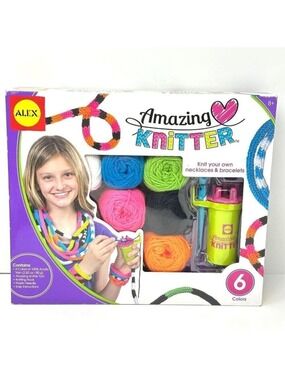 Alex Toys Amazing Knitter DIY Craft Kit Necklaces Bracelets Yarn Girl Gift